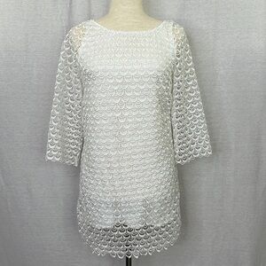 ARK & CO Woman’s White Crochet Dress Sz S